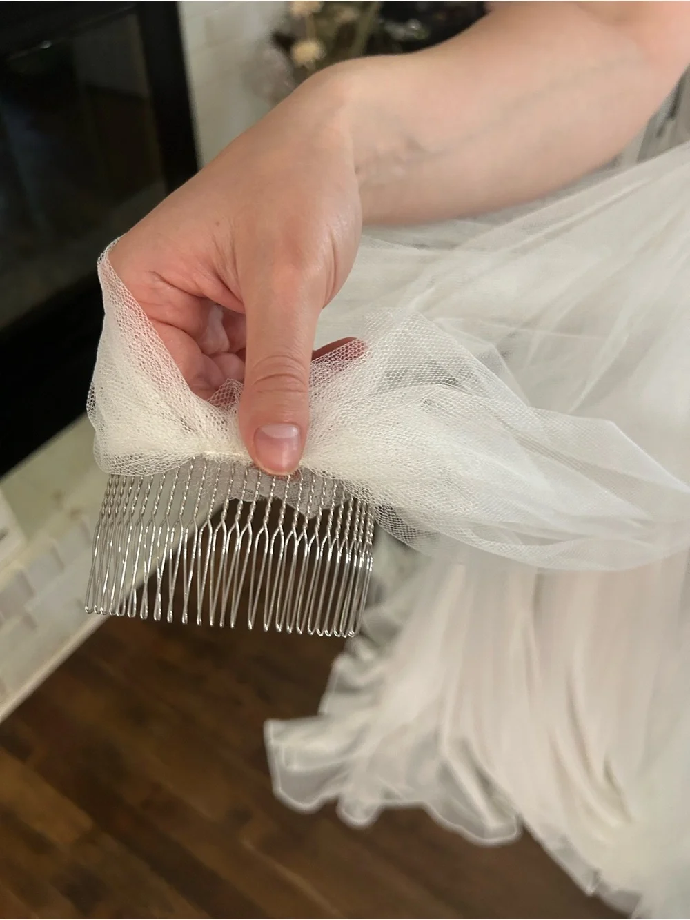 Sara Gabriel tulle chapel veil